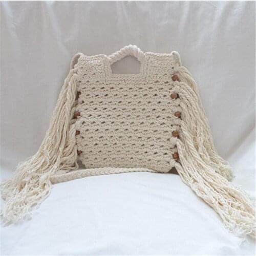 Fashion Tassel Beach Bag New Bohemia Straw Bag Female Crochet Tassel Strap Ultra Light Shoulder Bag Casual Handbags C562659