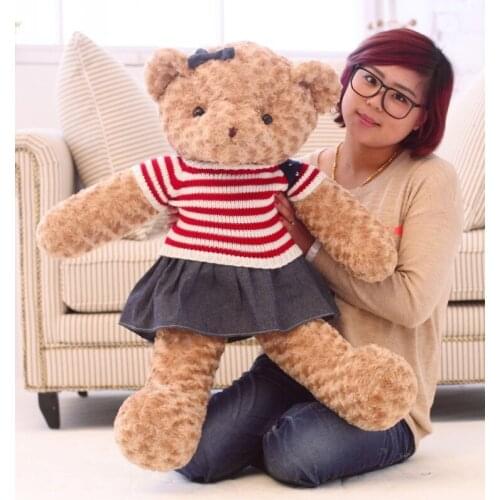 Cartoon bear stuffed toy large 100cm dressed skirt teddy bear plush toy soft toy throw pillow Christmas gift h0900