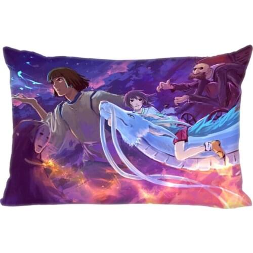 Custom Spirited Away Pillowcase Rectangle Zipper Polyester Cotton Pillow Cover Size 35X45cm (One Sides)