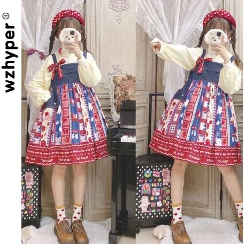 New Arrival JSK Slip Gothic Lolita Dress Harajuku Street Fashion Cross Cosplay Female Bow Dress Japanese Soft Sister Style Dress