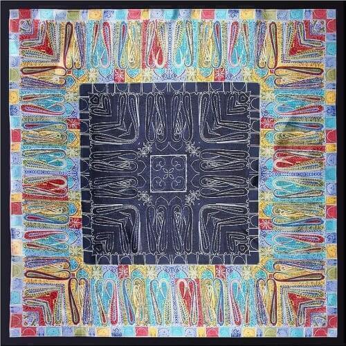 90cm Newest Paisley Design Foulard Silk Hand Feeling Square Scarves Women Shawl Hijab Bandana Headband For Ladies Drop Shipping