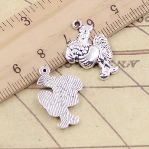 10pcs Charms Cock Rooster 23x15mm Tibetan Silver Color Pendants Antique Jewelry Making DIY Handmade Craft