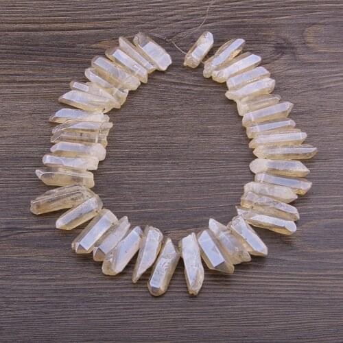 Polished Transparen Yellow Titanium Raw Crystal Quartz Top Drilled Slice Loose Beads,Raw Yellow Crystal Stone Slab Pendant Crown