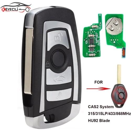 KEYECU CAS2 Modified Flip Remote Key 4 Button 315MHz/433MHz/868MHz/315LP PCF7946 for BMW E60 5 Series E63 6 Series FCC: KR55WK47