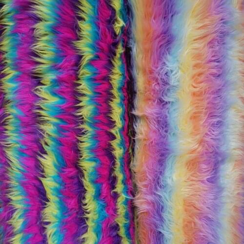 Rainbow Plush Doll Cloth Decoration Imitating Fox for Winter Vest Coat Carpet Counter Cover Cosplay Artificial Fur