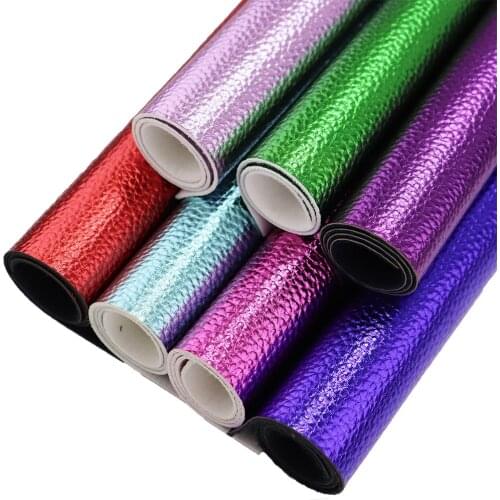 30x134cm Roll Metallic Foil Litch Faux Synthetic Leather Fabric PU Artificial Leather For Handbags Home Decoration DIY BH006