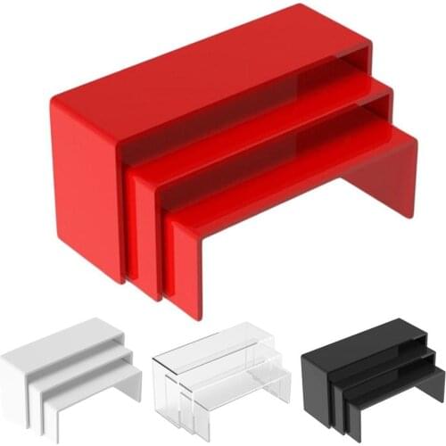 3Pcs/Set 3mm Jewelry Storage Rack Acrylic U Type Counter Window Hats Shoes Glasses Display Stand Cabinet Shelf Home Organizer