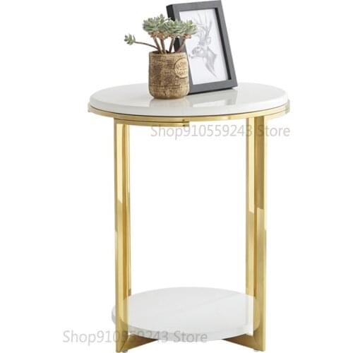 Light Luxury Post-modern Simple Stainless Steel Side Table Corner Table Sofa Side Table Creative Small Round Table Small Apartme
