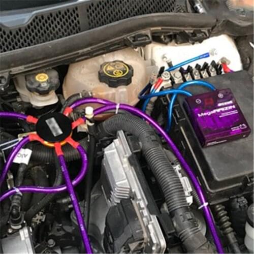 Universal Car Fuel Saver Voltage Stabilizer Regulator Grounding Purple Pivot Mega Raizin Digital Display