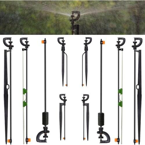 360 Degree Rotating Sprinkler G Type Black Small Wheel Nozzle with Pile Connector for Garden Watering Irrigation Miniature Spray