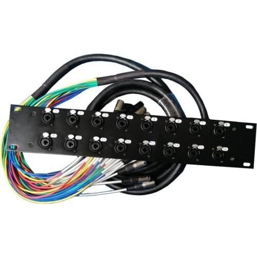 High quality NMBJCKO 2U Rack Mount 16 Channel XLR TRS Combo Splitter Snake Cable - 5' and 30' XLR trunks