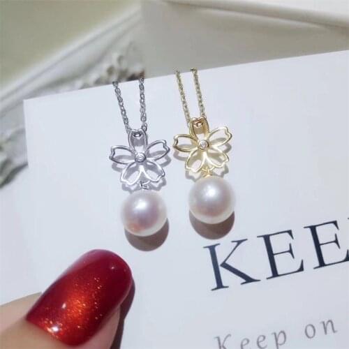 1PCS Pearl Tray End Cap S925 Sterling Silver Bead Caps Clasps Clip Fitting Round Beads Pendants DIY Necklace Findings