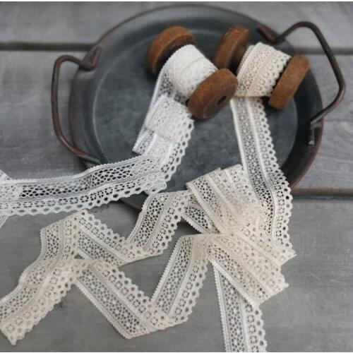 10 Meters Apricot Ivory High Quality Stretch Lace Mesh Elastic Lace Trim Embroidered Lace Fabric for Sewing Bra Underwear