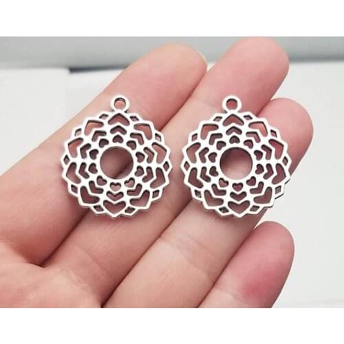 10pcs/lot--30x26mm, Antique Silver plated Flower of life charms ,DIY supplies, Jewelry accessories