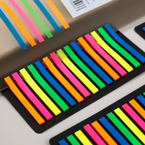 100/160/300pcs Color Transparent Fluorescent Index Tabs Flags Sticky Note Page Marker Planner Stickers Office School Stationery