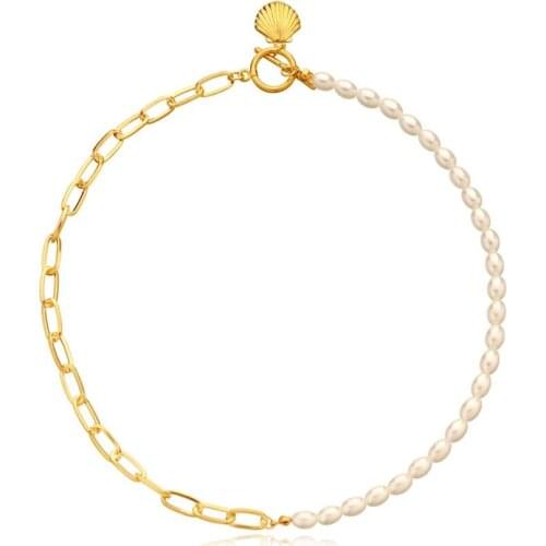 2020 New cricle and bar Pearl lock scallop pendant necklace & pendants