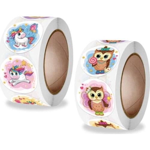 500pcs Roll Cute Animal Teacher Reward Student Children Sticker Toy Birthday Gift Holiday Decoration Sticker Stationery Label