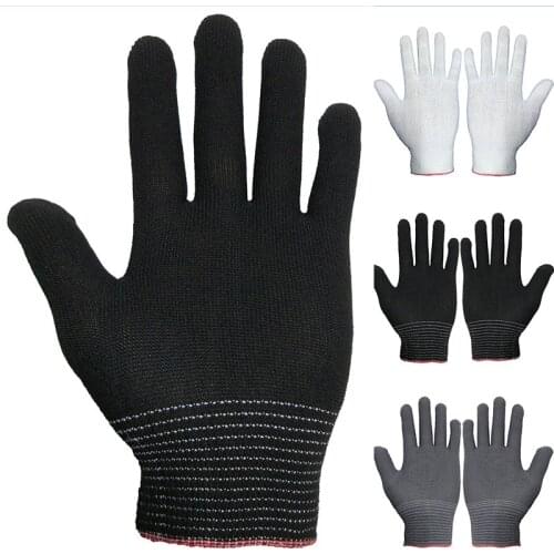 1Pairs Antistatic Work Gloves Women Men Nylon Guantes Breathable Anti-skid Thin Gloves Knit Labor Protection Gardening Gloves