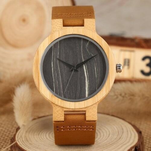 Men Wooden Watch Quartz Analog Japaness Movement Watch Clock Leather Watch Band Men Women Gift Reloj Hombre Reloj De Madera