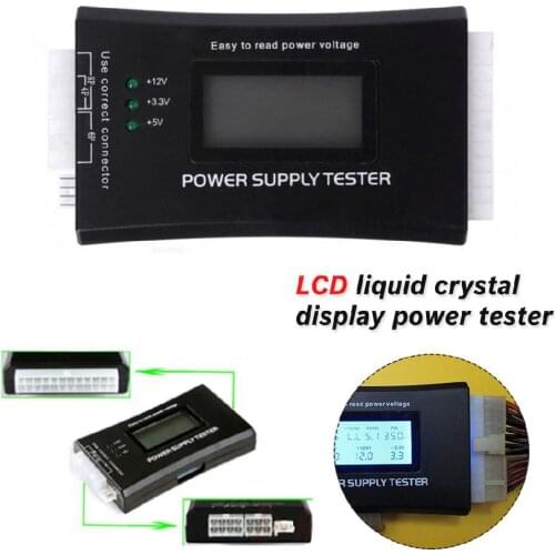 Digital LCD Display PC Computer 20/24 Pin Power Supply Tester Checker Power Measuring Diagnostic Tester Tools