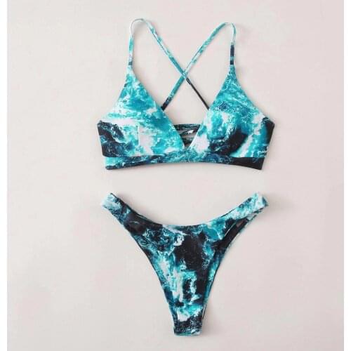 Floral Print Bikinis Sets 2021 Swimwear Women Beach Bathing Suit Female Push Up Padded Bra Micro Bikini Maillot De Bain 2021