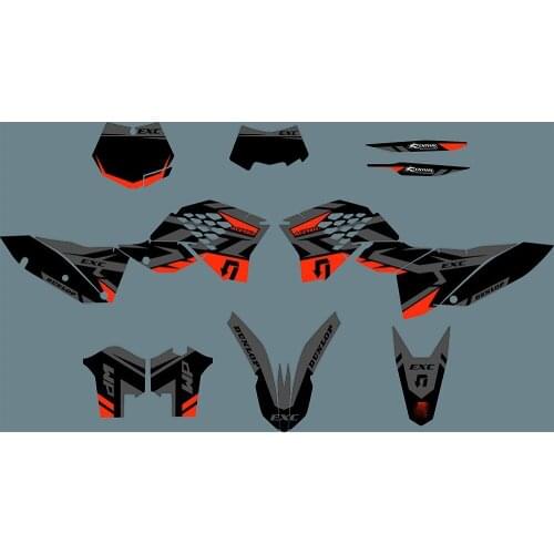 Custom Numbers Graphic Background Decals Stickers For KTM EXC EXC-F XCF XC-F 2008 2009 2010 2011 SX-F SX SXF 2007 2008 2009 2010