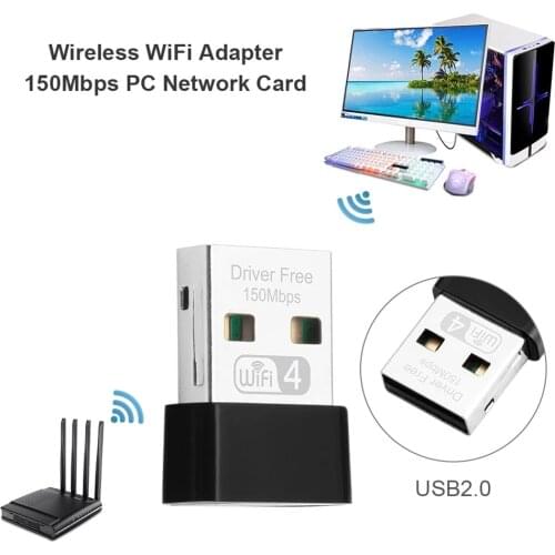 Kebidu 150Mbps 2.4GHz USB WiFi Adapter Wireless Network Card Adapter USB2.0 Wi-Fi Receiver for Windows 10/8/7XP Laptop Desktop