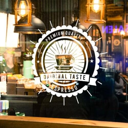 Coffee House Sign Logo Cafe Decor Cup Mug Wall Decal Sticker Vinyl For Window Door Original Taste Espresso