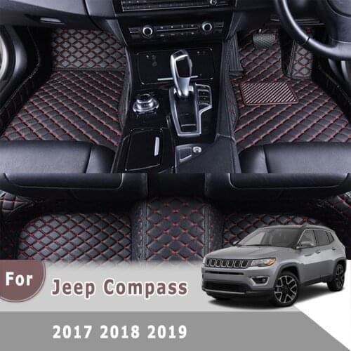 RHD Carpets For Jeep Compass 2019 2018 2017 Car Floor Mats Auto Dash Rugs Interior Accessories Waterproof Rugs Parts