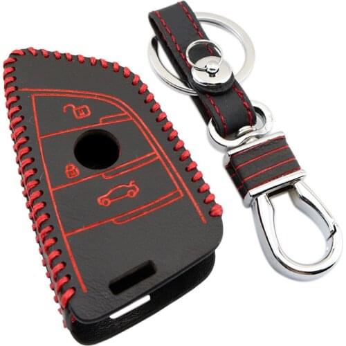 Leather Key Fob Holder Bag Case Shell Box Cover Fit For BMW X1 X5 X6 F48 F15 F16 2019 2018 2017 2016 2015 Accessories
