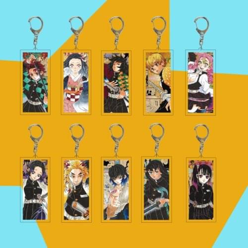 KPOP Demon Slayer Key Chain Keyring Acrylic Bag Accessories Kamado Tanjirou Kamado Nezuko Agatsuma Zenitsu h12
