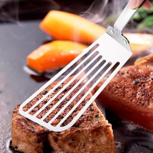 Stainless Steel Slotted Frying Fish Spatula Steak Shovel Kitchen Cooking Tool Stainless Steel Corrosion Resistant Slotted