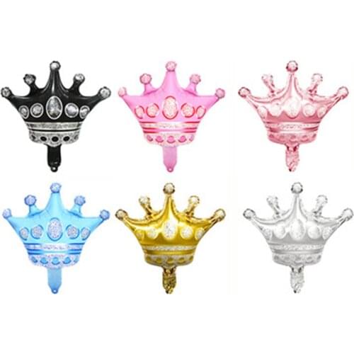 50pcs Mini Crown Aluminum Foil Balloons Golden Silver Rose Gold Blue Pink Black Crown Christmas Wedding Birthda Party Decoration