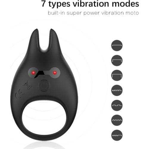 Mens ring for penis vibrating cock ring silicone sex toys for couples delay ejaculation Clitoris Stimulation Adult products