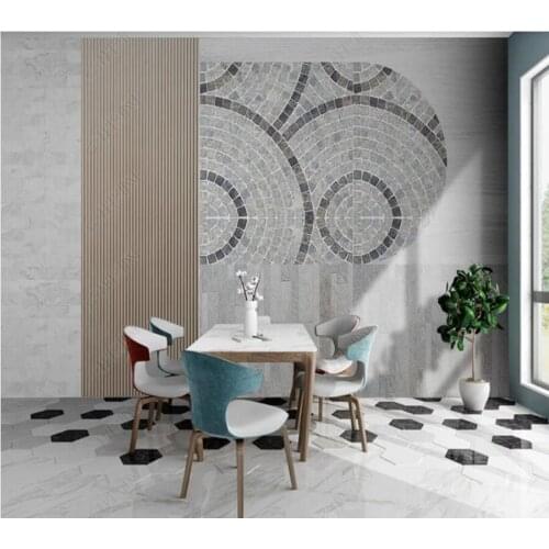 Papel de parede minimalist light luxury high-end tiles trend mosaic marble 3d wallpaper children bedroom wall papers home decor