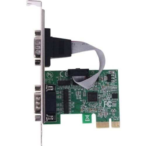 PCIe Dual Serial Expansion Card Chip AX99100 2 Port Industrial DB9 COM RS232