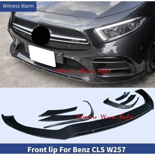 For Benz CLS Class W257 C257 Carbon Fiber Front Bumper Lip Spoiler Splitters Air Vents Front Air Vent Fender 2018 2019 2020