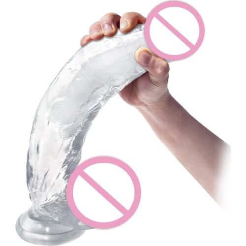 Transparent 12 Inch Realistic Huge Dildo for Women With Suction Cup Artificial Big Penis Dick G Point Adult Sex Toys Product