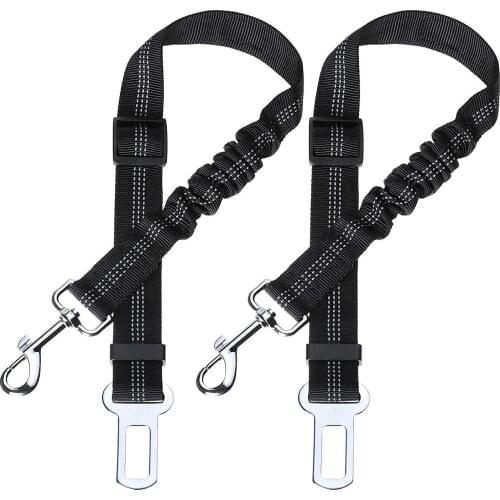Dog Safety Harness, 2 Pieces Dog Safety Harness With Elastic Shock Absorption And Strong Carabiner, Adjustable Dog Harness