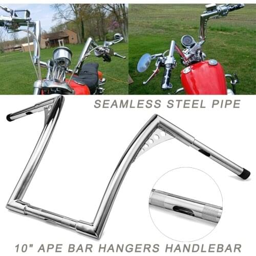 Wsen Chrome 10" Ape Bar Hangers Handlebar 1-1/4" For Harley Dyna Softail Sportster XL 883 1200 ＆ Touring Road Glide/Road King