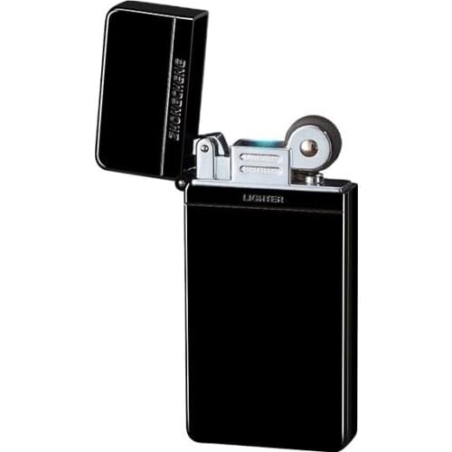 Windproof flip grinding wheel straight Butane gas lighter metal cigarette inflatable lighter