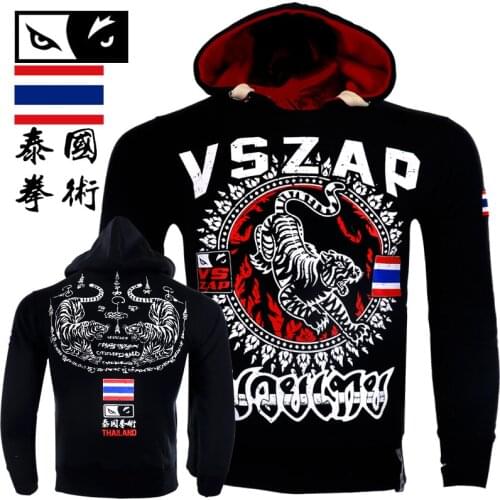 VSZAP MMA Hoodies winter jacket long sleeve hooded Sweatshirt kickboxing combat Stitching