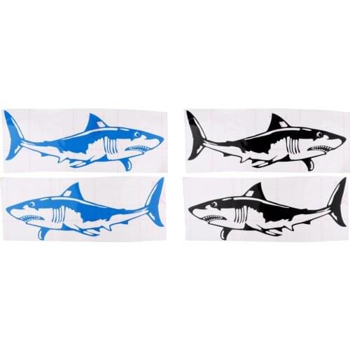 1 Pair Large Durable PVC Shark Sticker Funny Decals for Kayak Fishing Ocean Boat Canoe Dinghy Raft Car Truck Window Bumper DIY