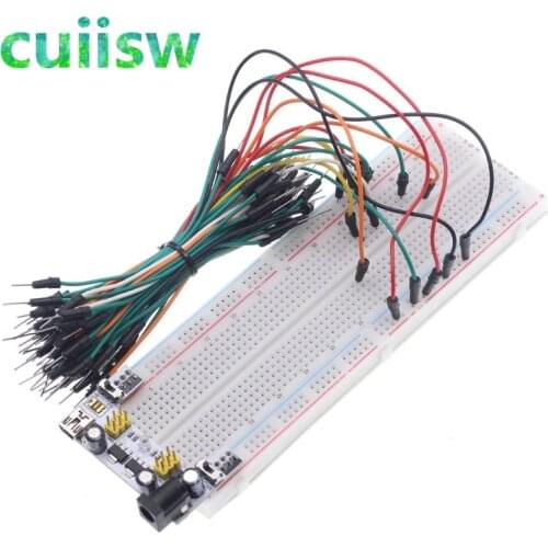 1pcs NEW MB-102 MB102 Breadboard 830 Point Solderless PCB Bread Board Test Develop DIY