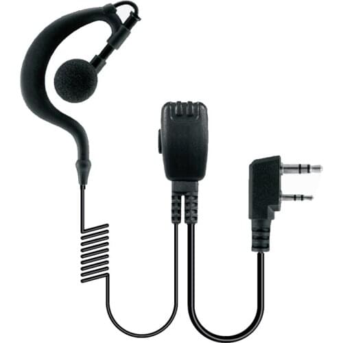 2 Pin PTT Radio Earpiece Mic Headset For Kenwood TYT Baofeng UV-5R BF-888S Walkie Talkie