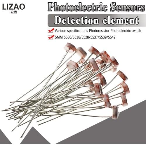 20PCS 5528 5506 5537 5539 5549 5516 Light Dependent Resistor LDR 5MM Photoresistor Photoconductive resistance for arduino