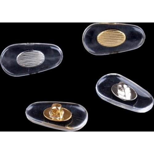 5/10Pairs Gold Silver Golden PVC Glasses Anti Slip Aluminum Conductor Nose Pads Comfortable Rubber Silicone Silver Nose Pad