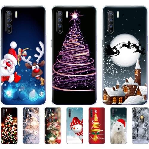 For OPPO Reno 3 Case 6.4" Soft Silicon TPU Back Phone Cover For OPPO Reno3 Global funds winter snow christmas happy new year