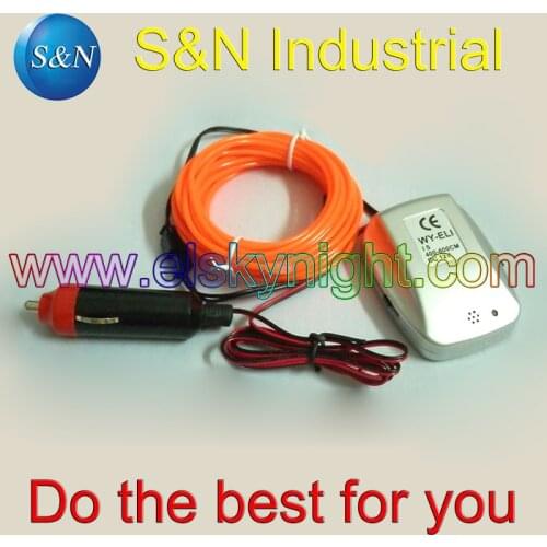 DC12V El inverter/controller/driver Music/sound activated +6 meter Orange Diameter 2.3MM el wire/strip free shipping