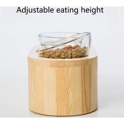 Solid Wood Cat And Dog Food Bowl Double Bowl With Bowl Holder Cat Table Food Bowl Water Bowl Pet Supplies
